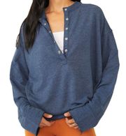 Blue Half-Snap Pullover