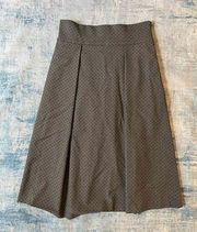 Donna Morgan Charcoal Gray Black Polka Dots w Pockets Midi Skirt Approx Medium