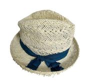 Grace straw summer straw m hat with teal ribbon - great for summer!