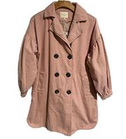 Chelsea And Violet Jacket Womens Pink Corduroy  Double Breasted Overcoat XL NEW