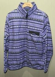 Jachs Sweater Womens Extra Large Purple Fleece Pull Over Mock Neck Cabin Outdoor