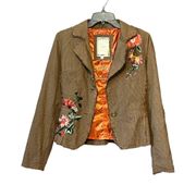 Floral Embroidered “ Where There is Love, There is Life Blazer/Jacket