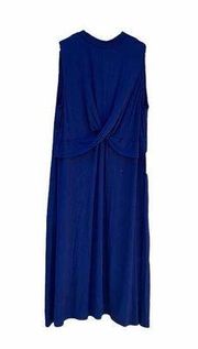 West Kei twisty knit navy blue midi dress sleeveless Size 1X (40) NEW