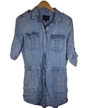 NWT Velvet Heart Womens Denim Short Sleeve Romper Size Small Casual Flattering