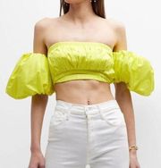 Cult Gaia Carly Off The Shoulder Puff Sleeve Crop Top