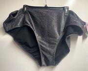 Women’s plus size 3x wild fable bikini bottom New With tags gray black metallic