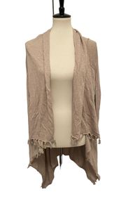 Tan Fringe Cardigan