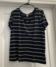 Mossimo Co. Women's Short Sleeve Top Supply Black White Size XL