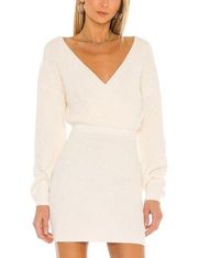 Tularosa womens medium knit white ivory elastic waist sweater dress revolve