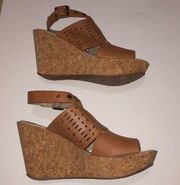 Kenneth Cole Reaction Filet of Sole Tan Wedges 7.5