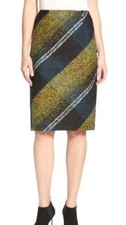 Nordstrom Classiques Entier Wool Blend Tweed Boucle Pencil Skirt Women 6 Stripes