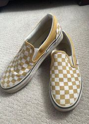 Vans Yellow Checkered Slip Ons