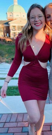 Burgundy Cutout Dress