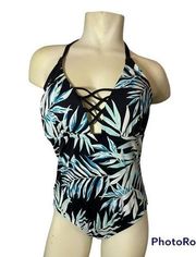 Apt. 9 Women's One Piece Leaf Print Swim Suit Size L