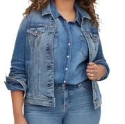 Torrid Medium Wash Button Down Trucker Denim Jacket 4