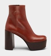 Prada Vitello Leather Platform Booties