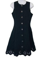 Derek Lam 10 crosby black button down dress size 4‎