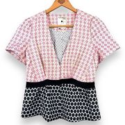 Anthropologie Elevenses Sprinkling of Pink Short Sleeve Jacket