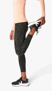 7/8 Workout Leggings Green Leaf Print