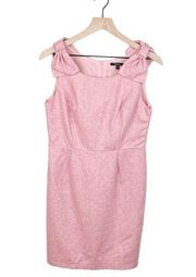 Monteau Pink Bow Tie Shoulder Sleeveless Sheath Dress Women's Size Medium