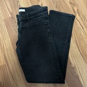 Mid Rise Slim Fit Tapered Jeans in Black