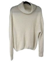 Falls Creek Cream Waffle Knit Turtleneck Sweater