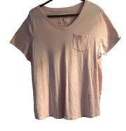 Pre Owned Women’s Ruff Hewn Pink Short Sleeve Pocket T Shirt Size 1X Classic Com