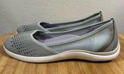 Lands' End Water Shoe Slip On Loafer Grey Mesh Round Toe Women's 9.5B