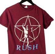 2012 Rush T Shirt Red Small S Canadian Rock Band Graphic Tee Cotton Short Sleeve