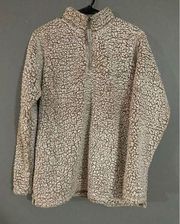 J. America Quarter Zip Pullover Sherpa Size Large