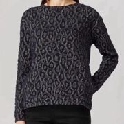 Reiss drake texturized leopard sweatshirt