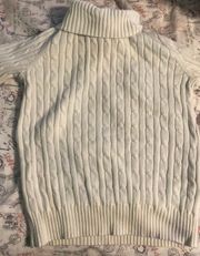 Chunky White Turtle Neck Sweater