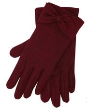 Burgundy Bow Gloves 