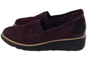 Clarks Collection Loafer Womens 6M Sharon Dolly Purple Slip on Wedge Almond Toe