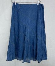 JM collection long denim jean  skirt size 14