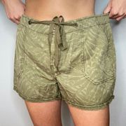 Sanctuary Acid Bleach Army Green Design Stretch Soft Shorts