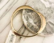 BCBG Generation Heart Bangle Bracelet Gold Toned Clear Faux Crystal Channel NWT