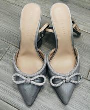 kelly and katie silver bow heels