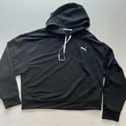 Puma  cropped sweatshirt hoodie black medium
