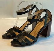 Banana Republic black block‎ heel  sandals womens 9.5