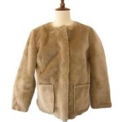 NWOT | LOFT Faux Fur Zip Jacket | Size Small