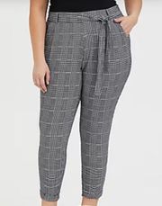 Houndstooth 5x High Rise Pull On Taper Stretch Crepe Pants