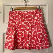 Milly New York | Floral Print Mini Skirt in Pink/White