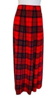 Vintage 70's Pendleton Tartan Plaid Hostess Skirt Floor Length 10