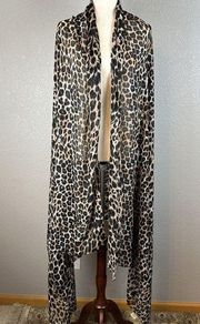 Chicos Lightweight Extra Large Oversize Wrap Scarf Sarong Animal Print 50 x 92