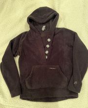 Womens 1/4 button super warm pullover Sherpa hoodie front pocket - Brand  Size Small