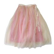 NWT J.Crew Tulle Ball Skirt in Pale Buff Pink Pleated Ribbon Belt A-line 8