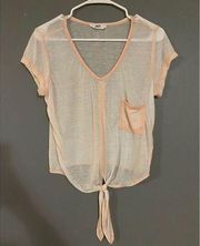 JACK BY BB DAKOTA Pink Tie Cropped Top Size Small