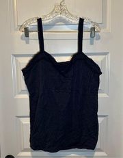 Jessica London Navy Blue Pleated Front Sleeveless Tank size 22/24