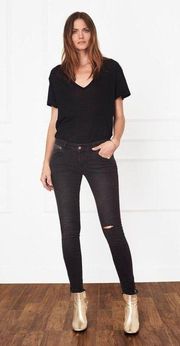 💕ANINE BING💕 CROPPED JEAN WITH ZIPPERS CHARCOAL